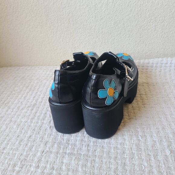 Megan Flower Print Platform Block Heel Mary Jane Shoes Women's Size 9.5 - Picture 4 of 13